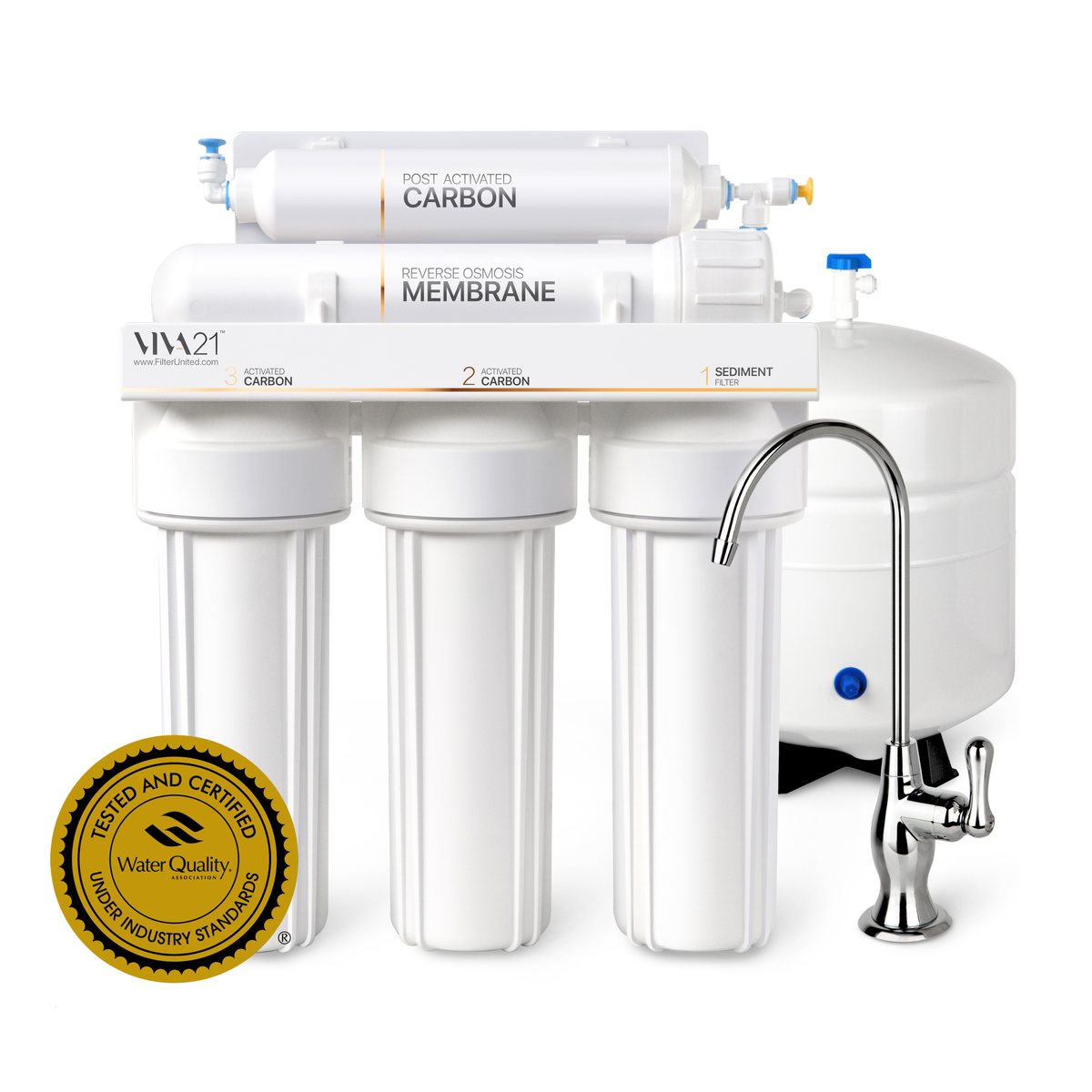 VIVA21 5-Stage Reverse Osmosis Filtration System | WQA Gold Seal Certified Filter United