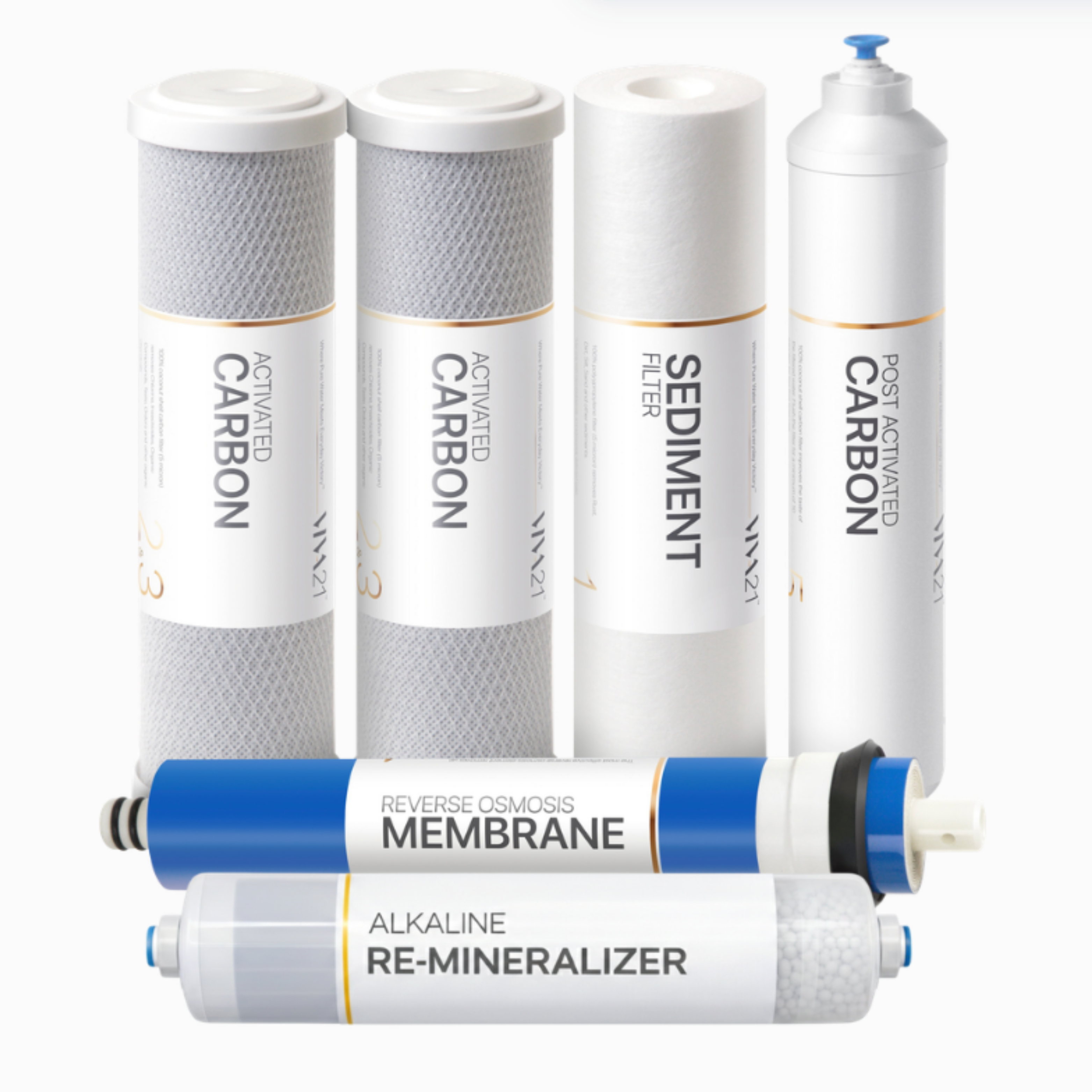 High Performance All 6 Stages Alkaline Complete Filter Set - V21RF6S12PH | Compatible with All Traditional RO Systems Water filter
