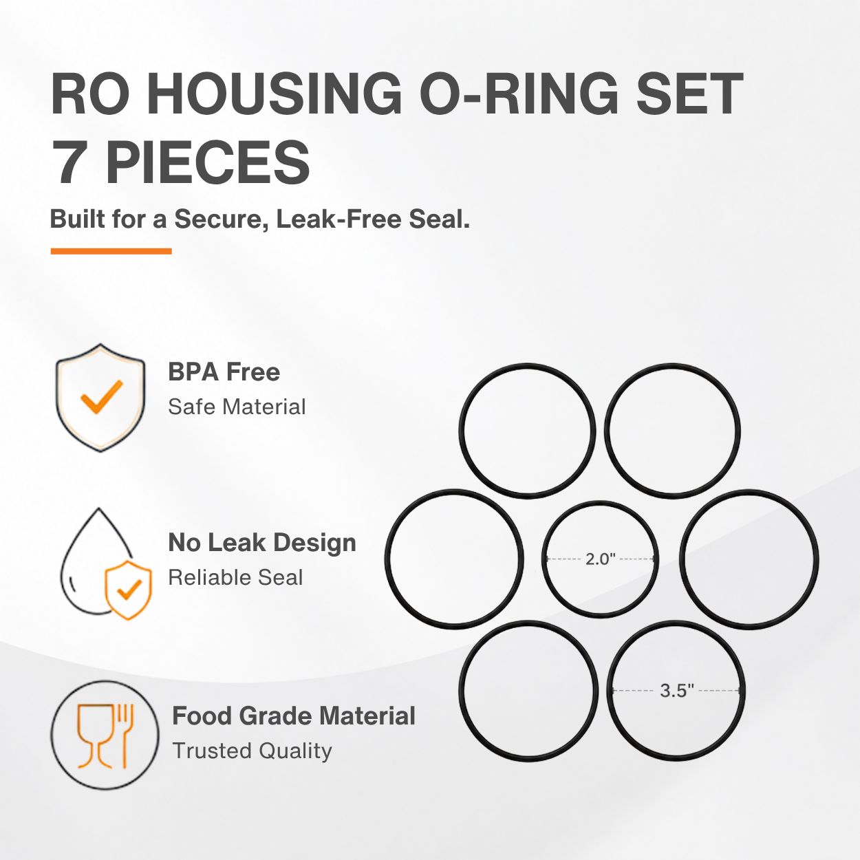 O-Ring Set for RO Housings - 7 Pieces Filter United
