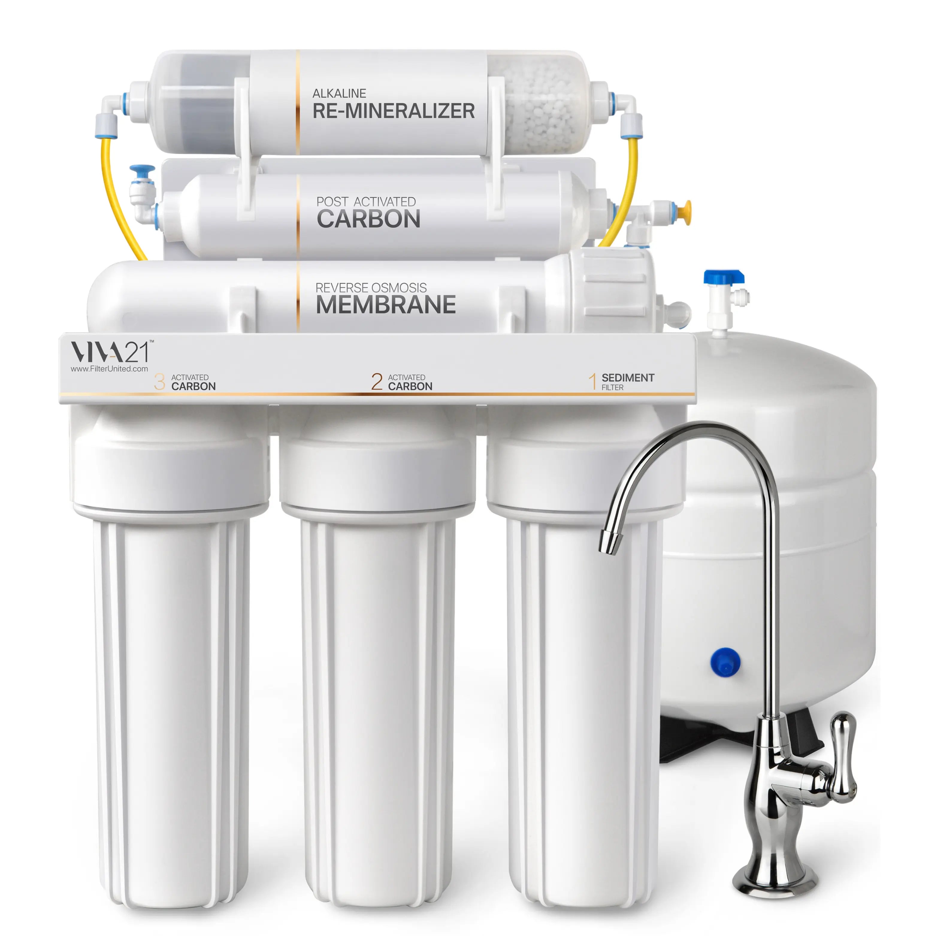 VIVA21 6-Stage Alkaline Remineralization Reverse Osmosis Filtration System | WQA Gold Seal Certified