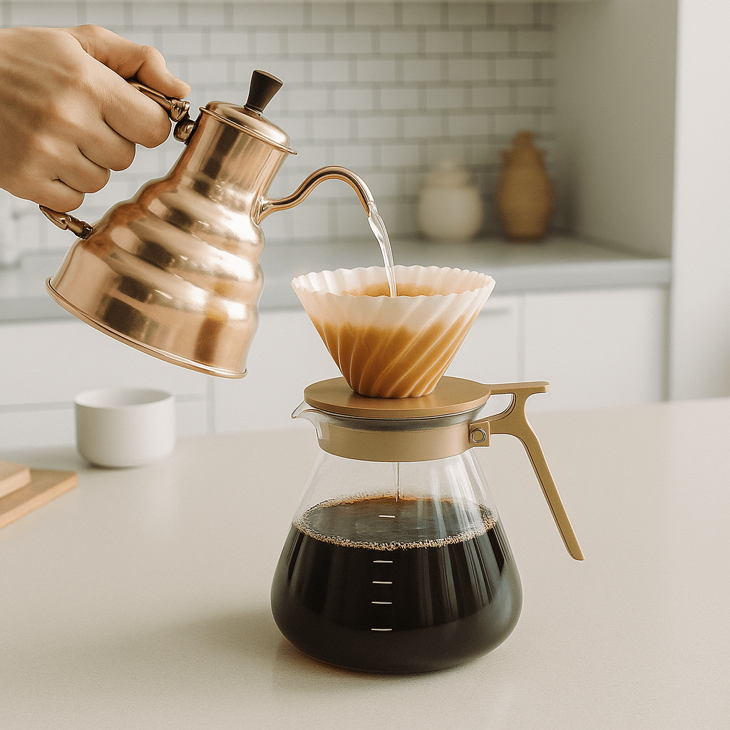 making drip coffee with RO water at home